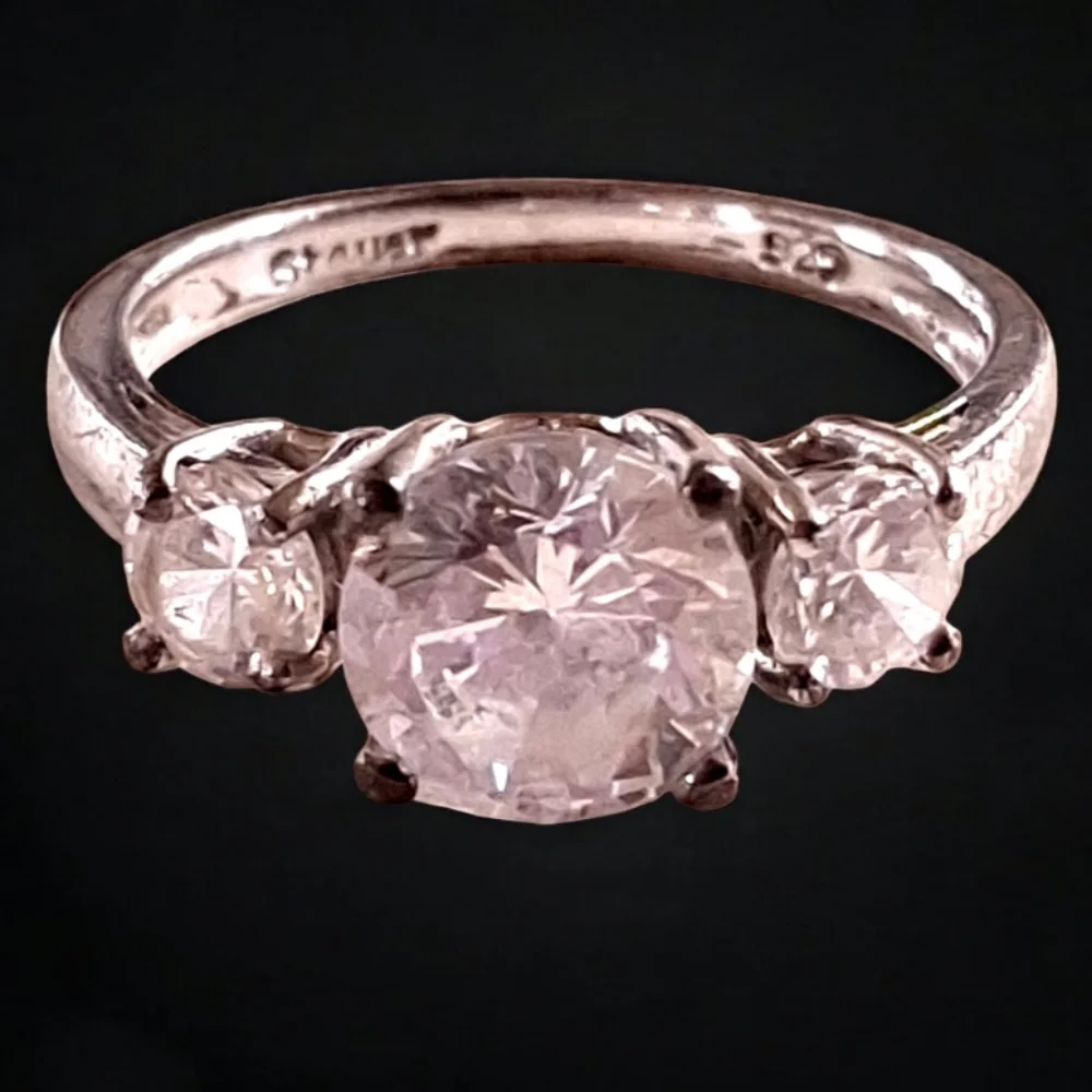 Vintage Signed STAUER Sterling Silver 925 3 Stone Ring Size 73.4 grams Size 7 - Picture 8 of 10